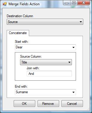 Merge Action Form